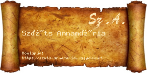 Szüts Annamária névjegykártya